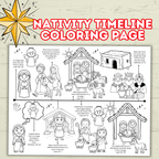 Nativity Timeline Coloring Pages for Kids, Sunday School Sheet