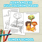 Adam and Eve Bible Sunday School Lesson Craft for Kids, Biblical Characters Forbidden Fruit Printable, Digital Download