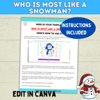 Party Game for Kids, Who is Most Like a Snowman, Christmas Family Games, Winter