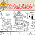 Nativity Timeline Coloring Pages for Kids, Sunday School Sheet
