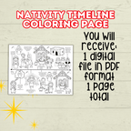 Nativity Timeline Coloring Pages for Kids, Sunday School Sheet