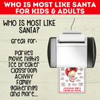 Who is Most Like Santa Claus Christmas Printable Game Kids and Adults, Christmas Party Games, Customizable