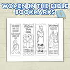 Women in the Bible Bookmarks, Bible Bookmarks, Christian Bookmarks, Sunday School Craft, Esther, Mary, Women at the Well, Coloring Pages