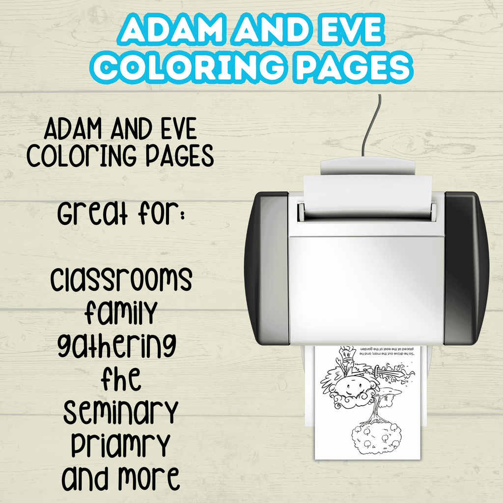 Adam and Eve Bible Sunday School Lesson Craft for Kids, Biblical Characters Forbidden Fruit Printable, Digital Download
