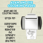 Adam and Eve Bible Sunday School Lesson Craft for Kids, Biblical Characters Forbidden Fruit Printable, Digital Download