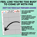 Family Home Evening Activities | FHE Lessons | FHE scratch-off activities for the family | Family Home evening for kids | Kids Activities