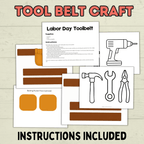 Labor Day Craft, Labor Day Activities, Tool belt Craft, Kids Craft, Holiday Crafts, Cut and Paste Craft, Paper Craft, Father's Day, Pocket