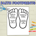 Faith Craft for Kids, Footprint Craft, Fan Craft, Bible Craft, Christian Craft, Kids Activity, Sunday School Craft, Walk by Faith