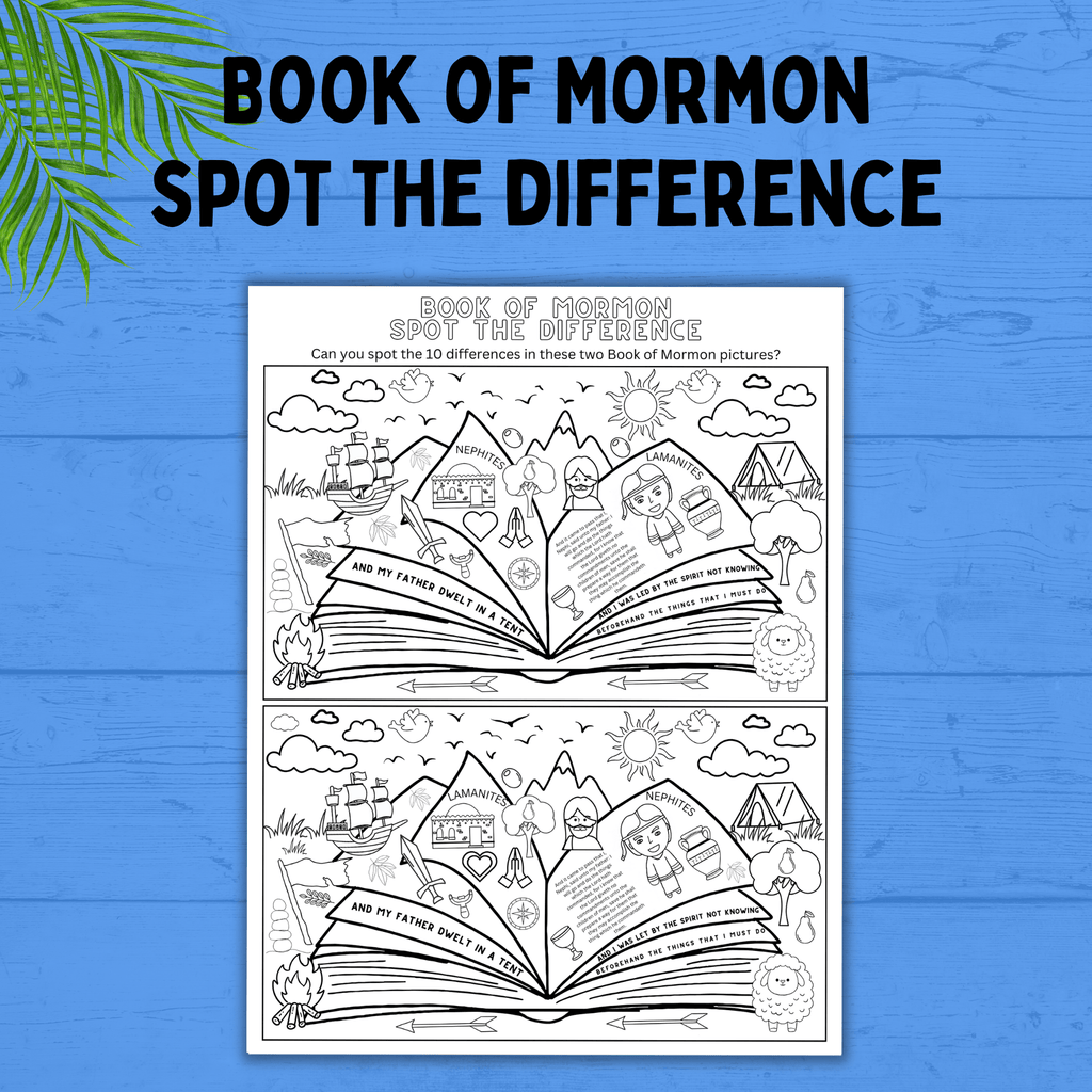 Book of Mormon Spot the Difference for Kids | Kids Printables | kids Activities | Book of Mormon Activities | Primary Activities | Sunday