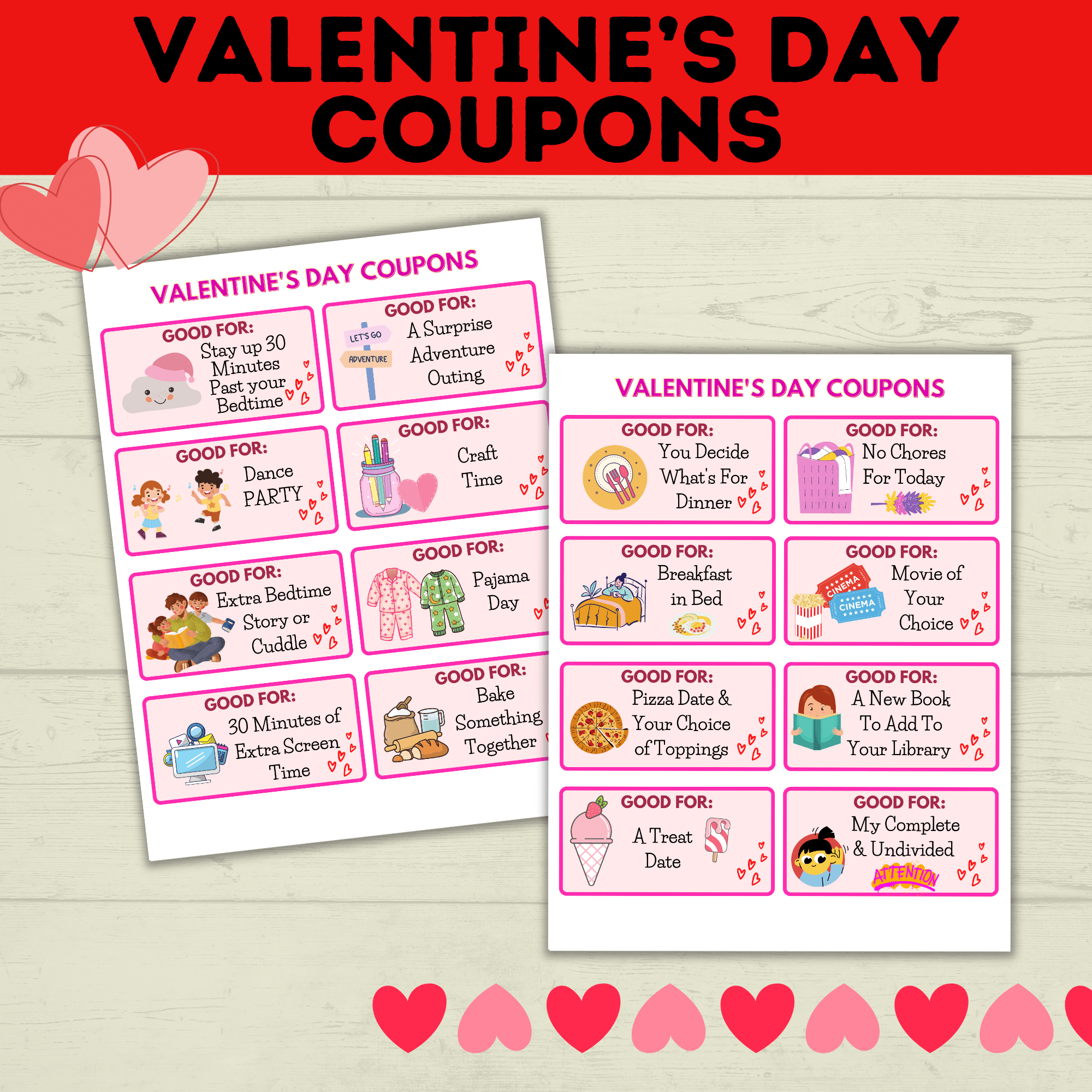 Valentine's Day Coupons for Kids | Kids Coupons | Valentine's Day Gift | Valentine's Day Printable for Kids | Kids Printable