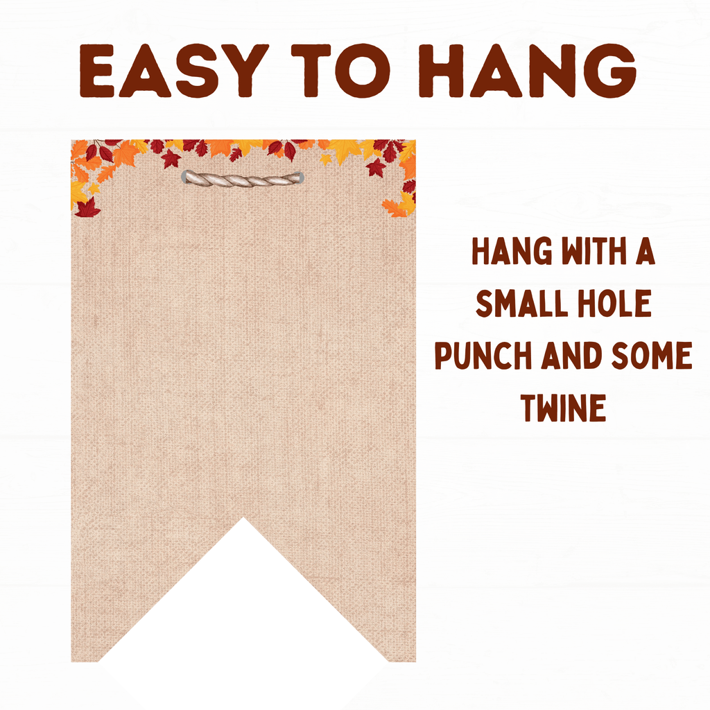 Happy Thanksgiving Banner Printable | Thanksgiving Banner File | Fall Banner | Fall Decor | Thanksgiving Garland | PDF Printable Banner