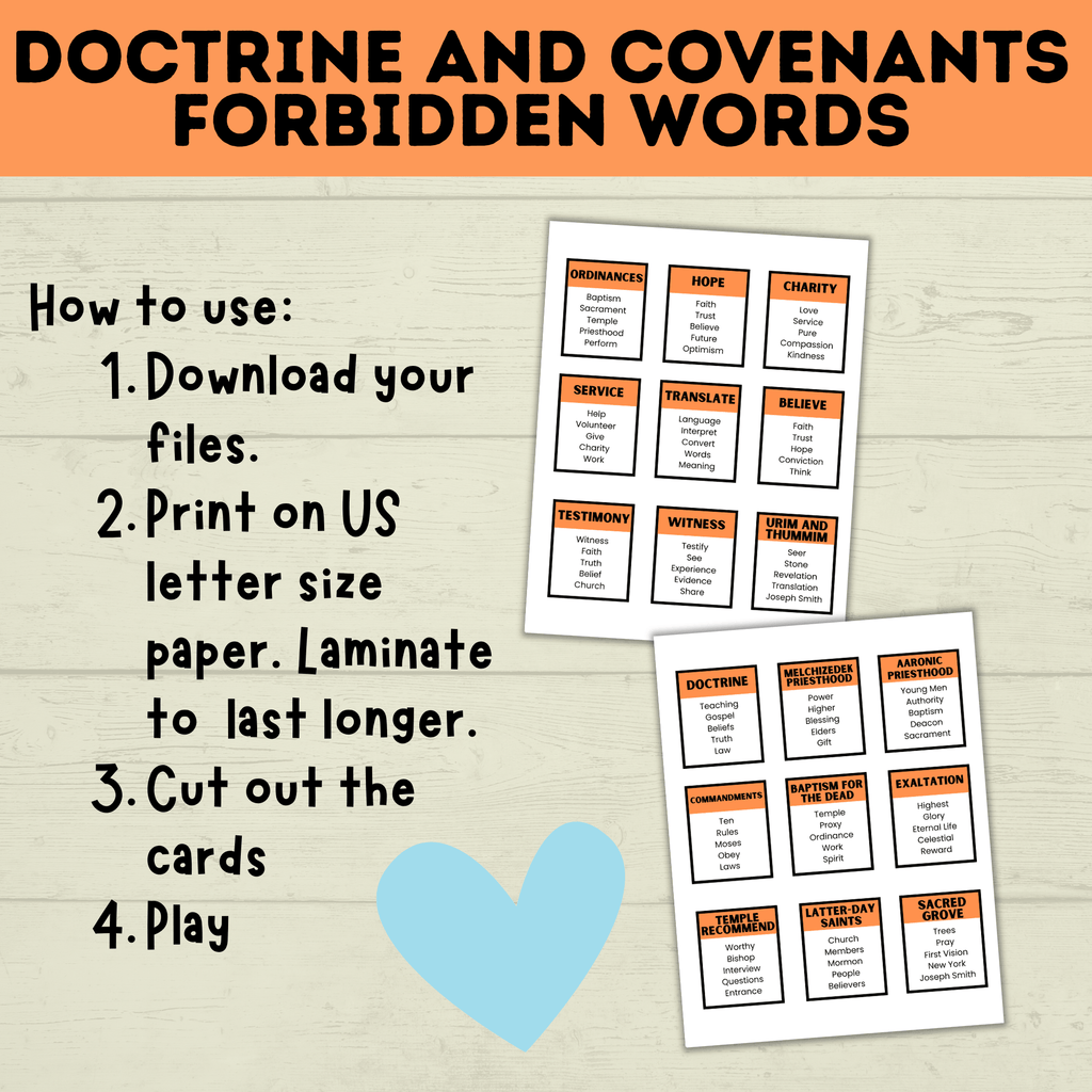 Doctrine And Covenants Games for Kids | Kid's Games | Adult Games | Church Games | D&C games and Activities | Doctrine and Covenants Lesson