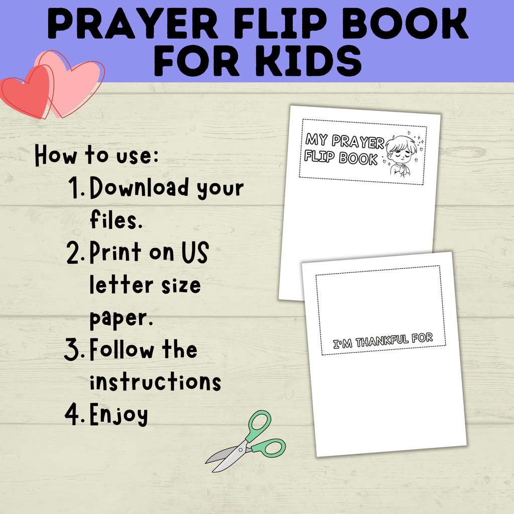 Prayer Flip Book | Prayer Craft | Prayer Activity | Prayer Printables for kids | Church Craft | Sunday School Craft | Prayer lesson