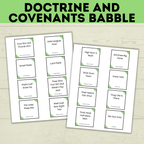Doctrine and Covenants Game | Doctrine and Covenants Babble | D&C Game | Doctrine and Covenants Printable | Kids Game | Scripture Game