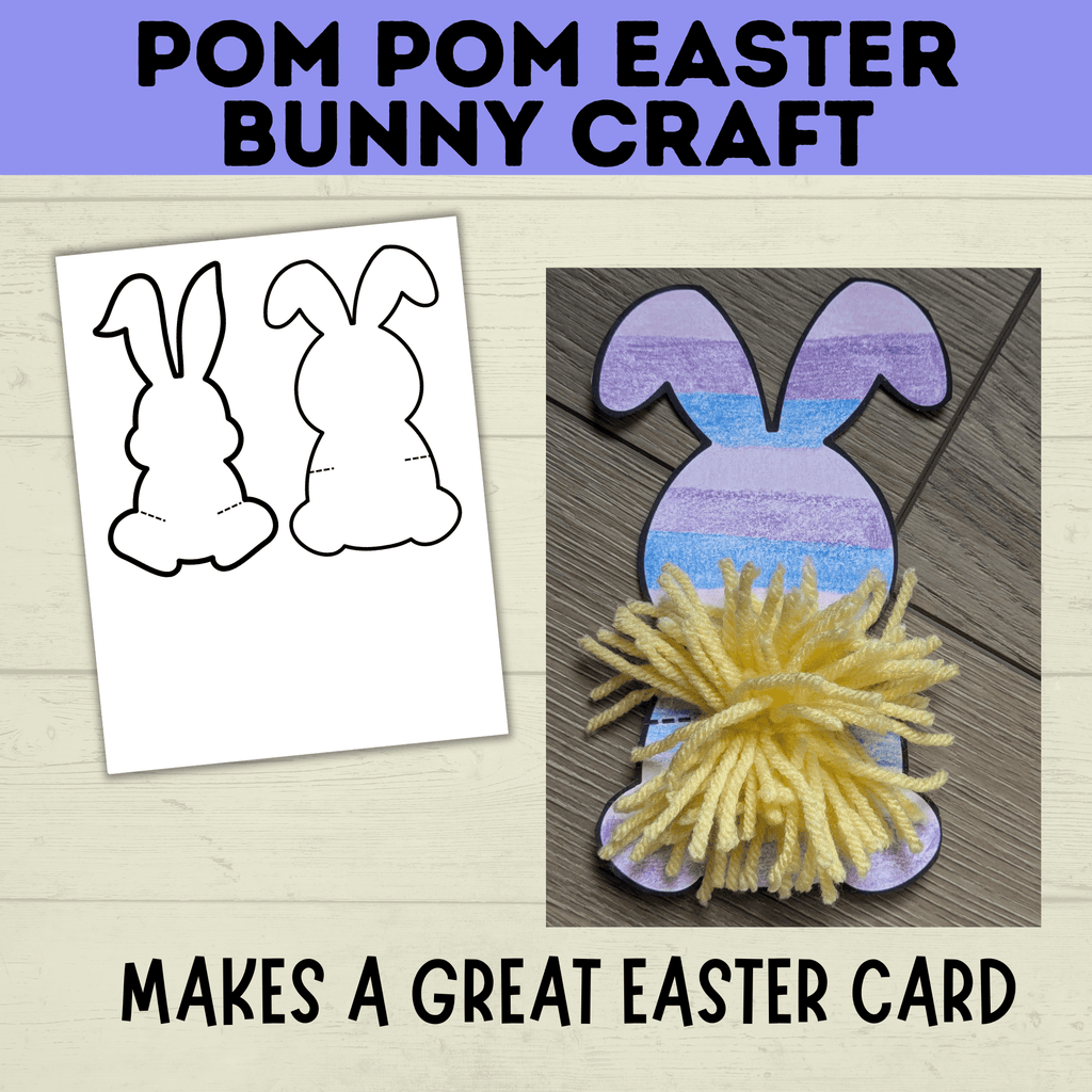 Easter Crafts | Easter Bunny Crafts | Pom Pom Easter Bunny | Kids Easter Crafts | Easter Printables | Easter Activities | Kids Crafts