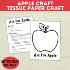 Apple Craft for Kids | Kids Craft | Preschool Craft | Toddler Craft | Apple Template | Fall Craft | Seasonal Craft | Craft Template