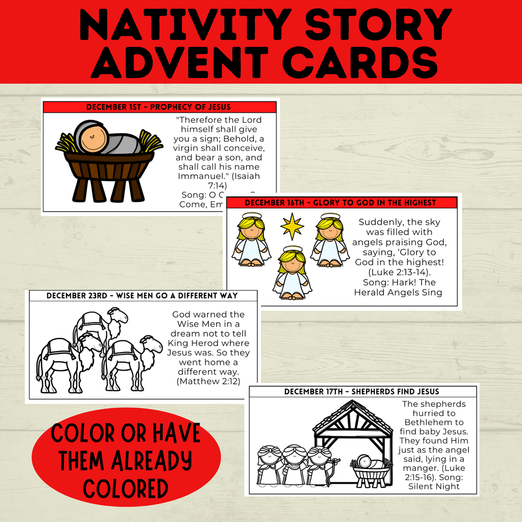 Nativity Advent Calendar | Nativity Story Cards | Christmas Advent Calendar