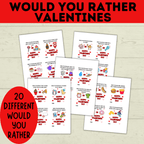 Valentine's Day Cards for Kids | Would You Rather Valentine's Cards for Kids | Kids Cards | Valentine's Day Printables | Digital Valentine's