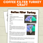 Turkey Craft Template | Thanksgiving Craft | Kids Craft | Turkey Template | Thankful Craft | Preschool Craft | Coffee Filter Craft |