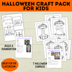 Halloween Craft Pack for Kids | Halloween Crafts | Skeleton Craft | Pumpkin Craft | Surprise Craft | Classroom Craft | Ghost Craft | PDF