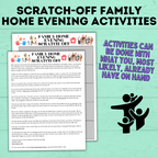 Family Home Evening Activities | FHE Lessons | FHE scratch-off activities for the family | Family Home evening for kids | Kids Activities