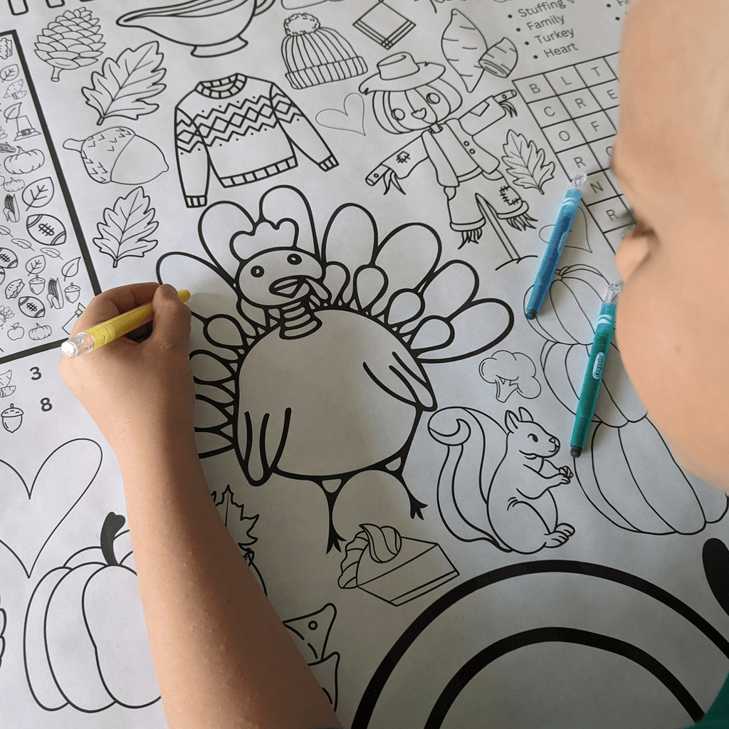 Thanksgiving Activity Page Poster | Thanksgiving Activity for Kids | Thanksgiving Posters | Thanksgiving Tablecloth | Thanksgiving Placemat