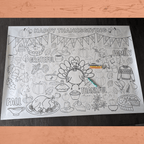 Thanksgiving Coloring Poster for Kids | Poster for Kids | Thanksgiving Activities for Kids | 18 x 24 and 30 x 42 | Thanksgiving Tablecloth