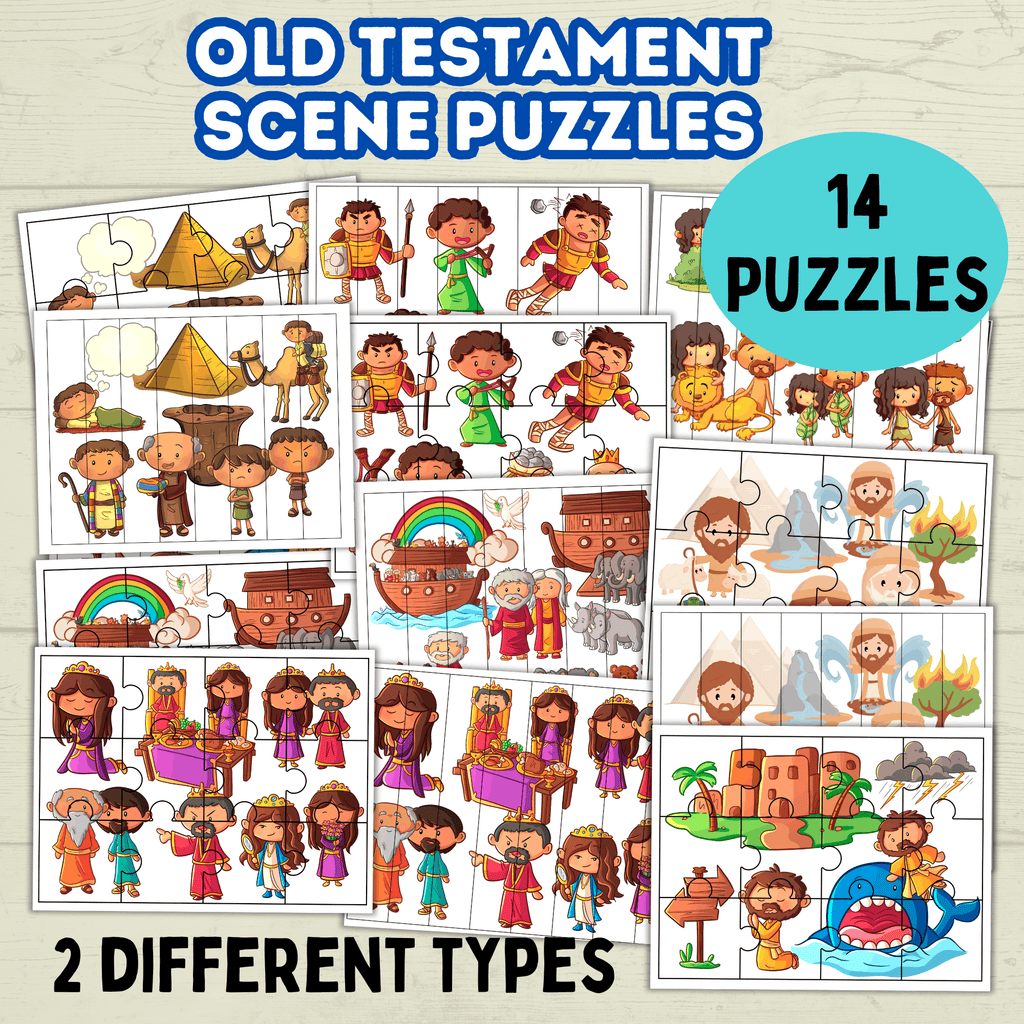 Bible Characters, Old Testament Activity, Fine Motor Skills, Religious Toddler Puzzles, Christian