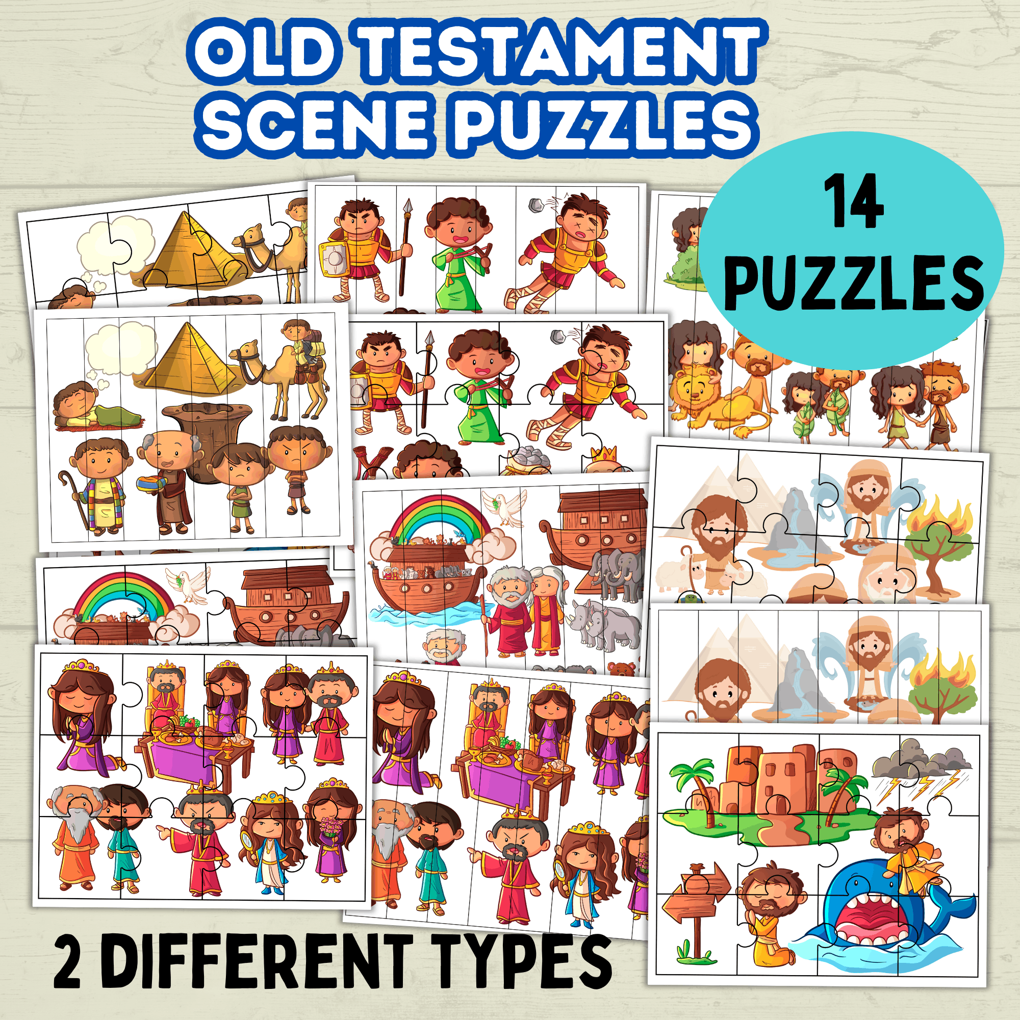 Bible Characters, Old Testament Activity, Fine Motor Skills, Religious Toddler Puzzles, Christian