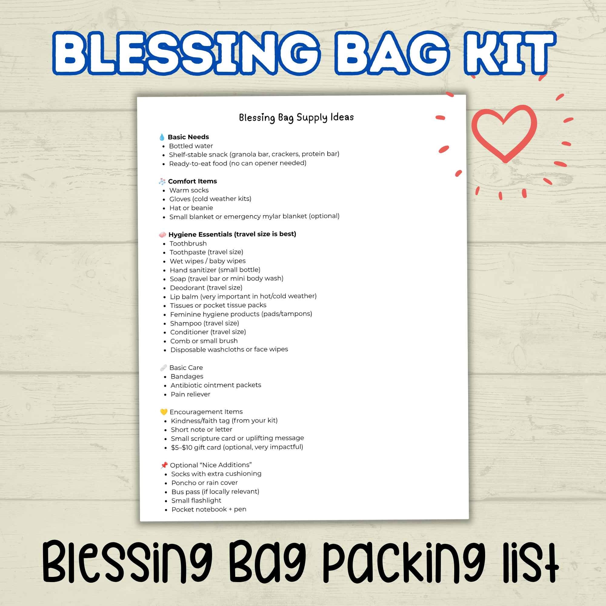 Blessing Bag Kit, Homeless Ministry, Bag Tags, Bag Notes, Homeless Hygiene Kit, Blessing Bag Labels