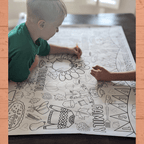 Thanksgiving Coloring Poster for Kids | Poster for Kids | Thanksgiving Activities for Kids | 18 x 24 and 30 x 42 | Thanksgiving Tablecloth