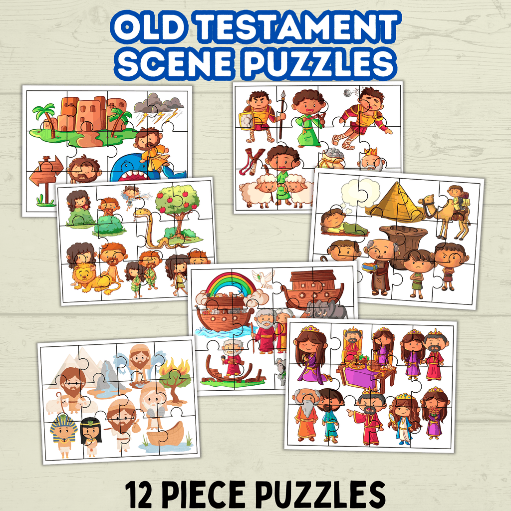 Bible Characters, Old Testament Activity, Fine Motor Skills, Religious Toddler Puzzles, Christian