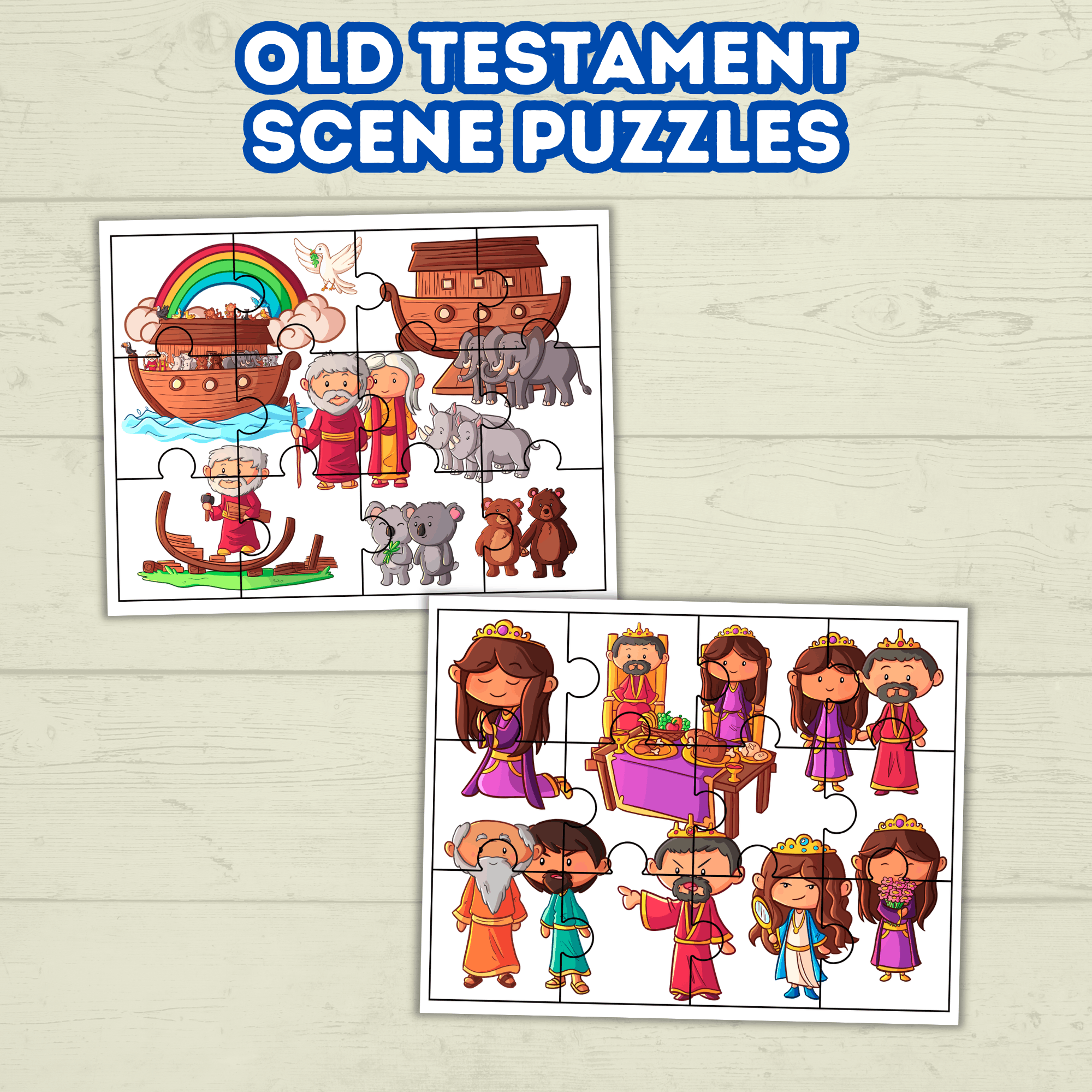 Bible Characters, Old Testament Activity, Fine Motor Skills, Religious Toddler Puzzles, Christian