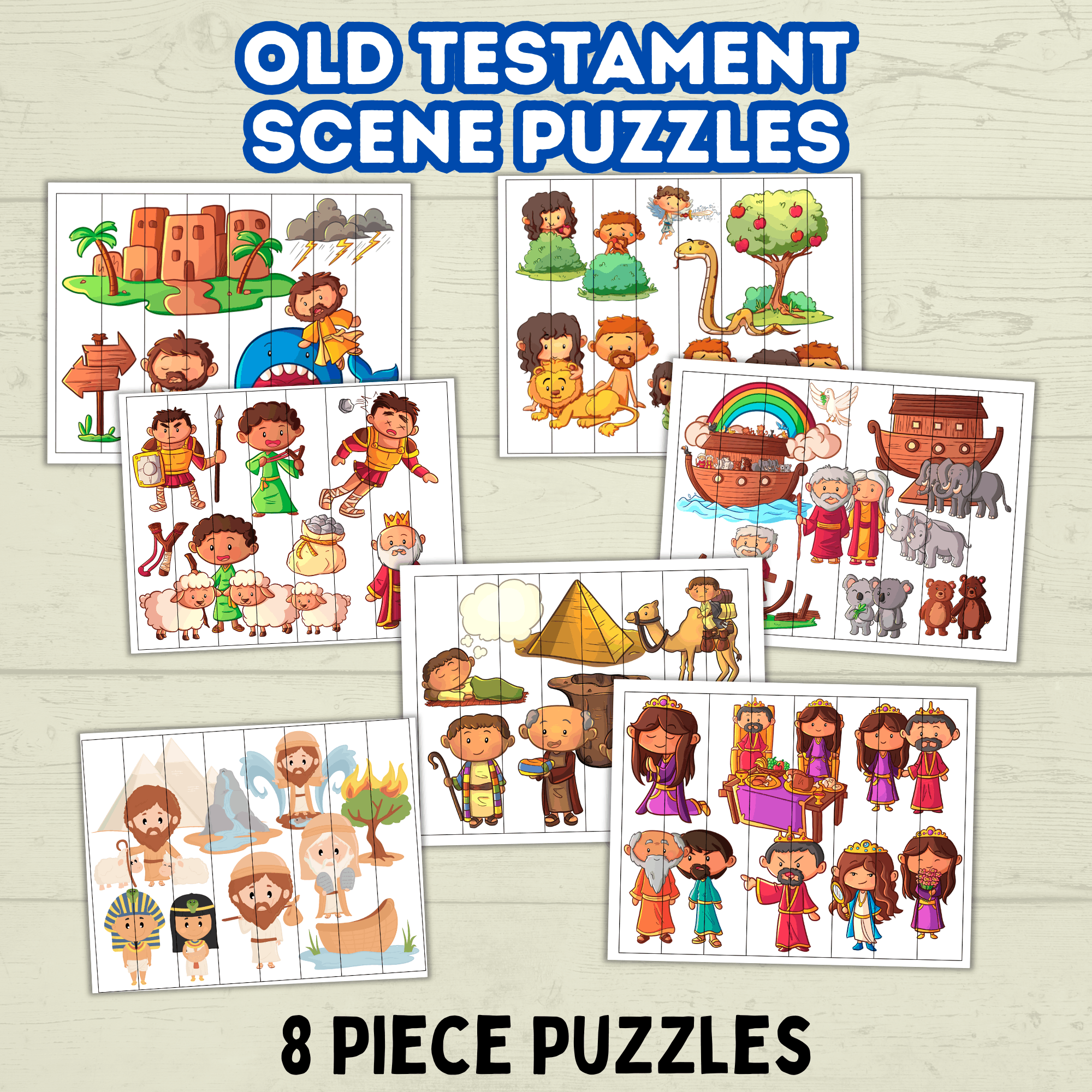 Bible Characters, Old Testament Activity, Fine Motor Skills, Religious Toddler Puzzles, Christian