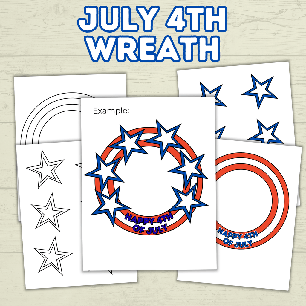 4th of July Wreath DIY Craft, Fourth of July Craft for Kids, Stars and Stripes Craft, Summer Craft, Patriotic Craft, Happy 4th of July