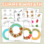 Summer DIY Paper Wreath, Summer Craft, Summer Activity for Kids, Hello Summer