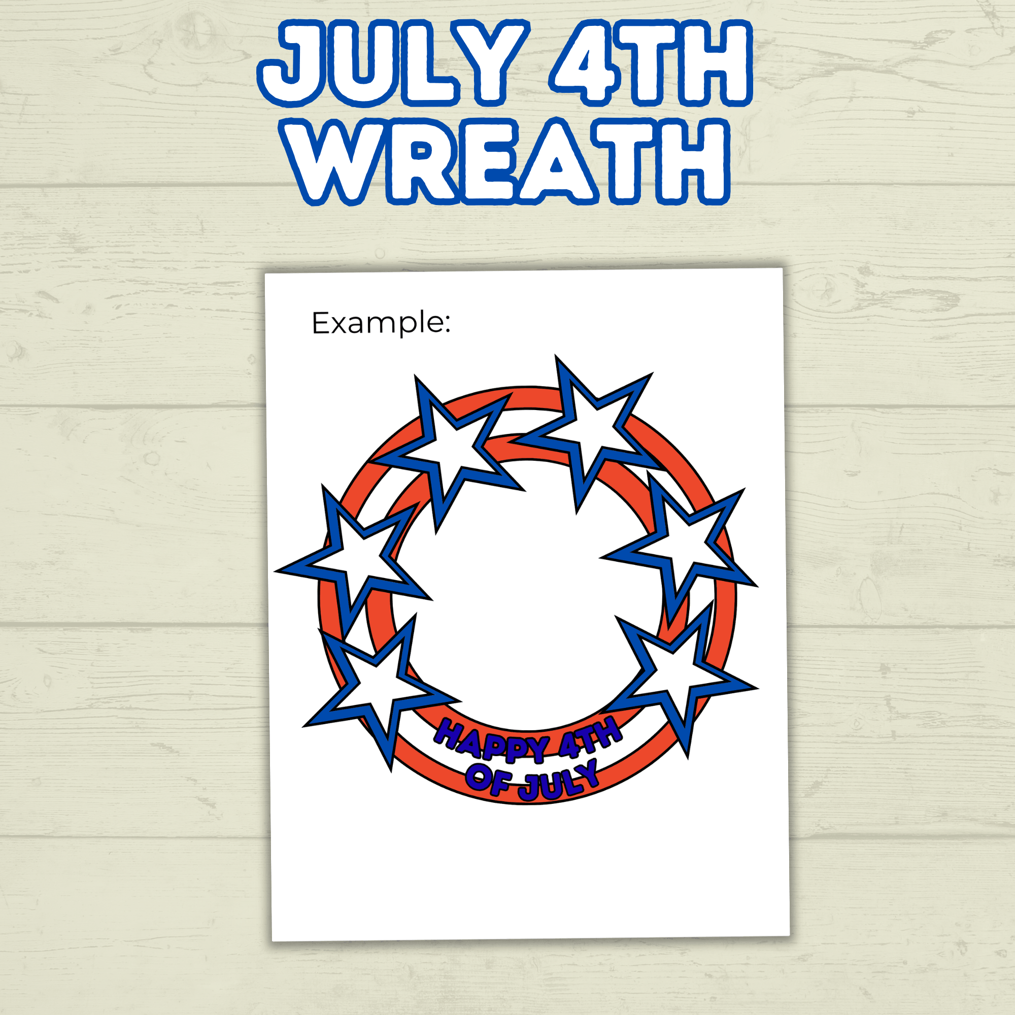 4th of July Wreath DIY Craft, Fourth of July Craft for Kids, Stars and Stripes Craft, Summer Craft, Patriotic Craft, Happy 4th of July