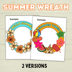 Summer DIY Paper Wreath, Summer Craft, Summer Activity for Kids, Hello Summer