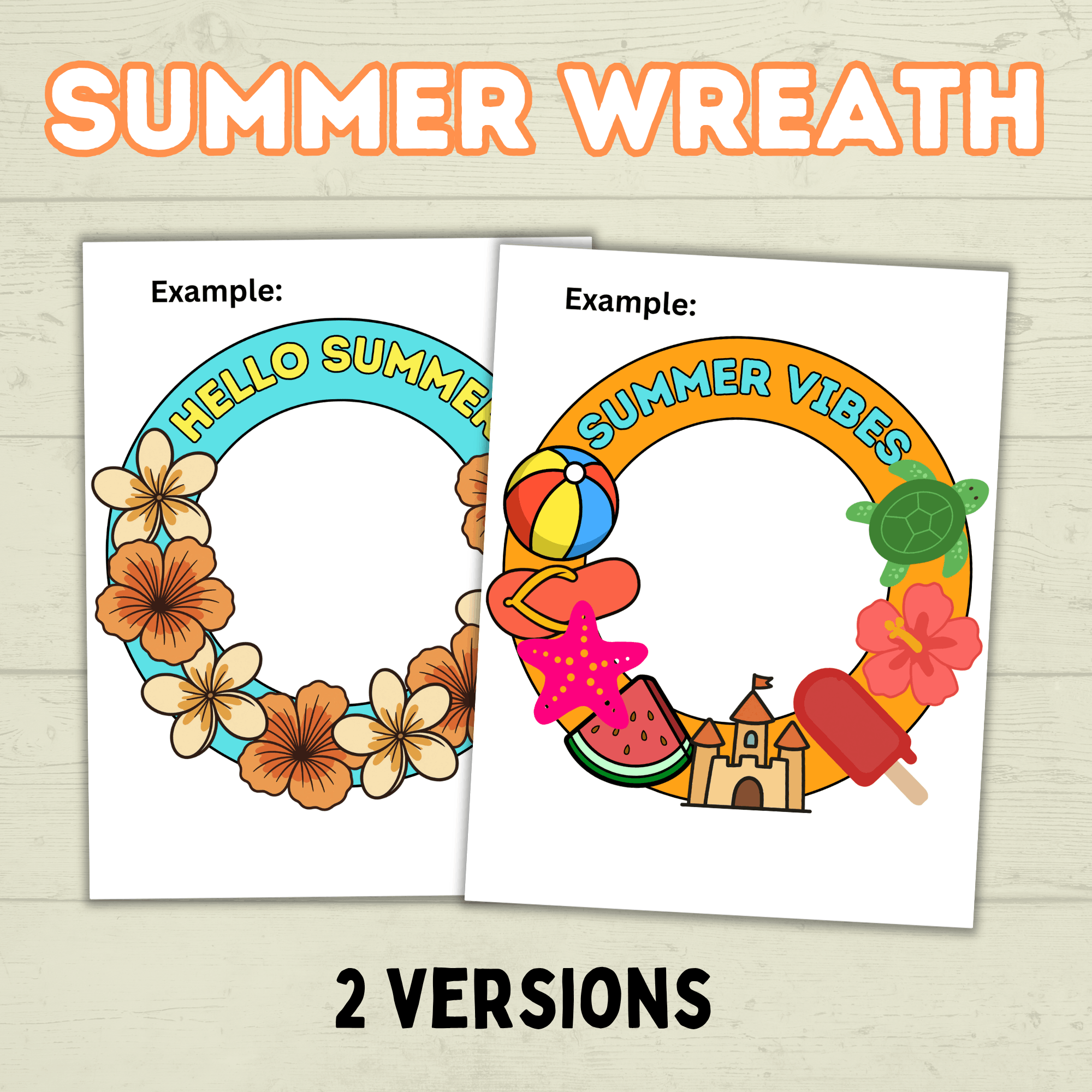 Summer DIY Paper Wreath, Summer Craft, Summer Activity for Kids, Hello Summer