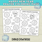 New Year's Eve Prayer Faith Coloring Page Printable, Christian Activity