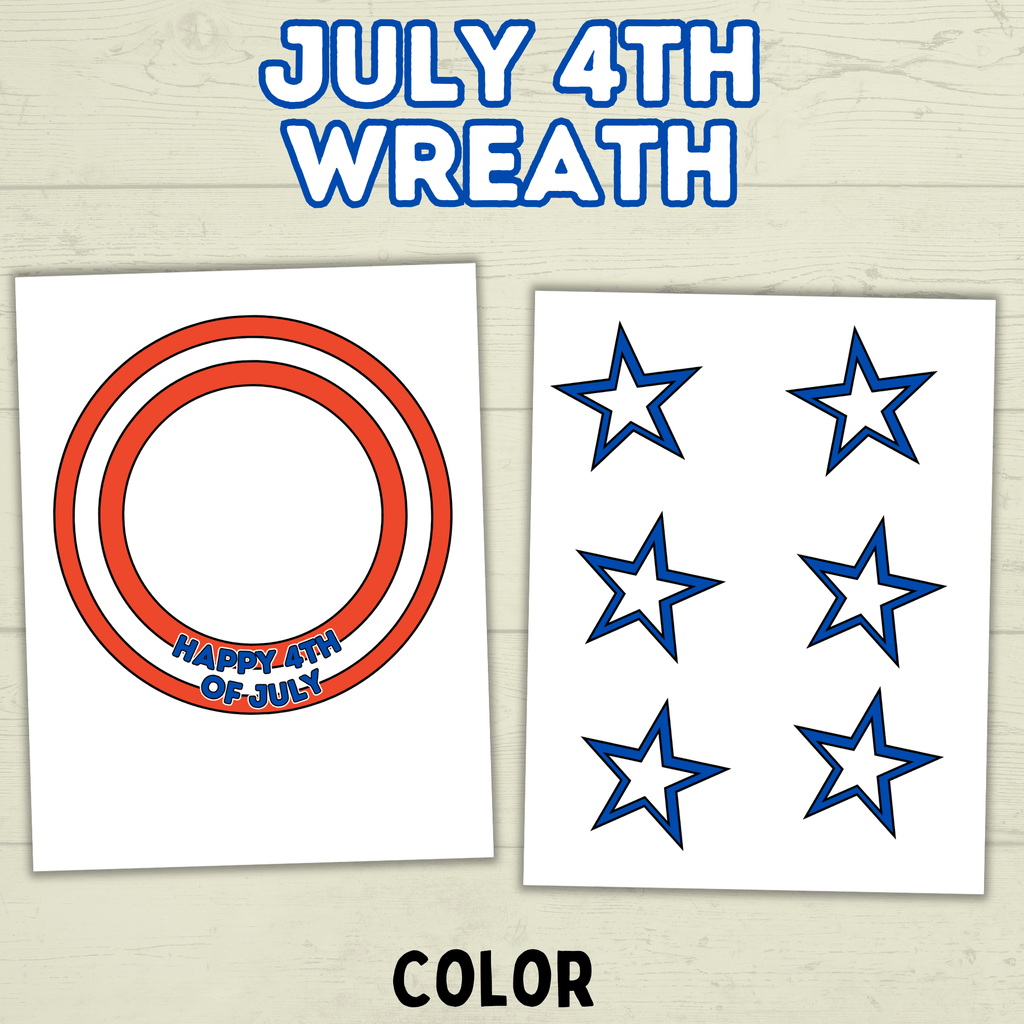 4th of July Wreath DIY Craft, Fourth of July Craft for Kids, Stars and Stripes Craft, Summer Craft, Patriotic Craft, Happy 4th of July