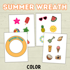 Summer DIY Paper Wreath, Summer Craft, Summer Activity for Kids, Hello Summer