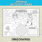 Joshua Kids Activity Bible Page, Coloring Page, Sunday School, Christian Printable Digital Download, Ark of the Covenant Scripture Sheet