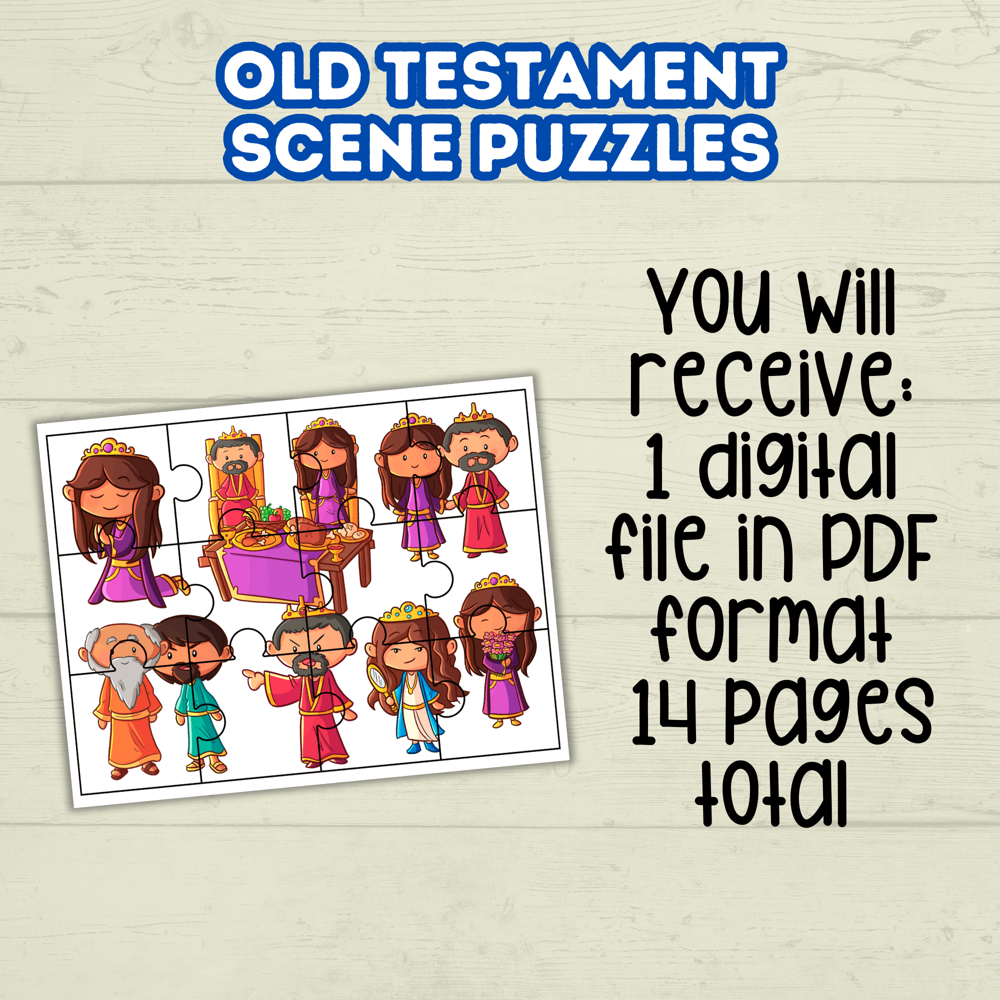 Bible Characters, Old Testament Activity, Fine Motor Skills, Religious Toddler Puzzles, Christian