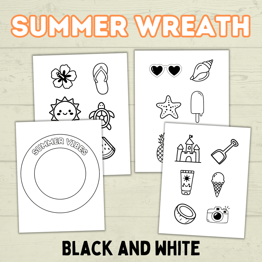 Summer DIY Paper Wreath, Summer Craft, Summer Activity for Kids, Hello Summer