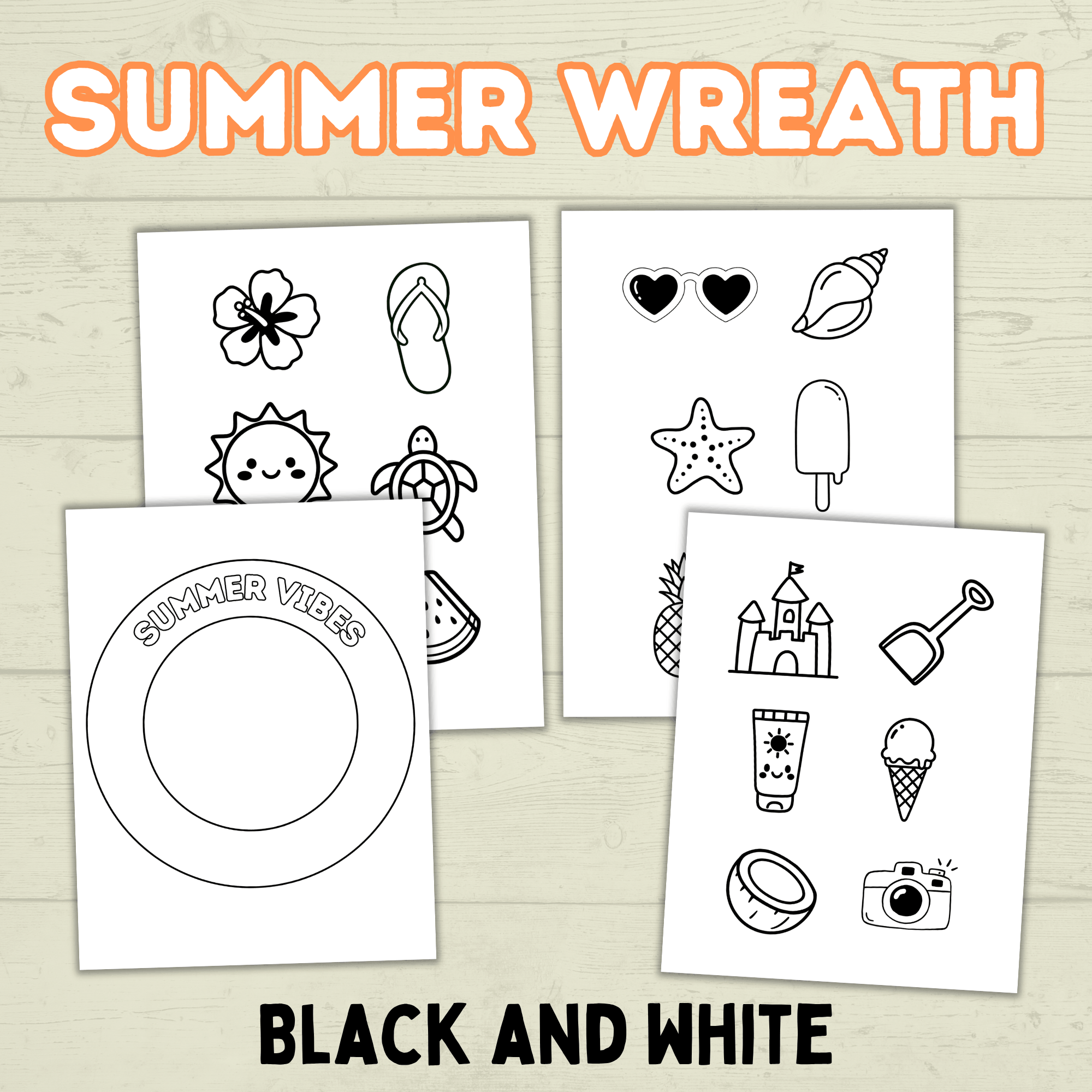Summer DIY Paper Wreath, Summer Craft, Summer Activity for Kids, Hello Summer