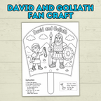 David and Goliath Craft, Bible Story Craft, Sunday School Craft, Fan Craft, Cut and Paste Craft, Bible Lesson, Christian Craft, Homeschool