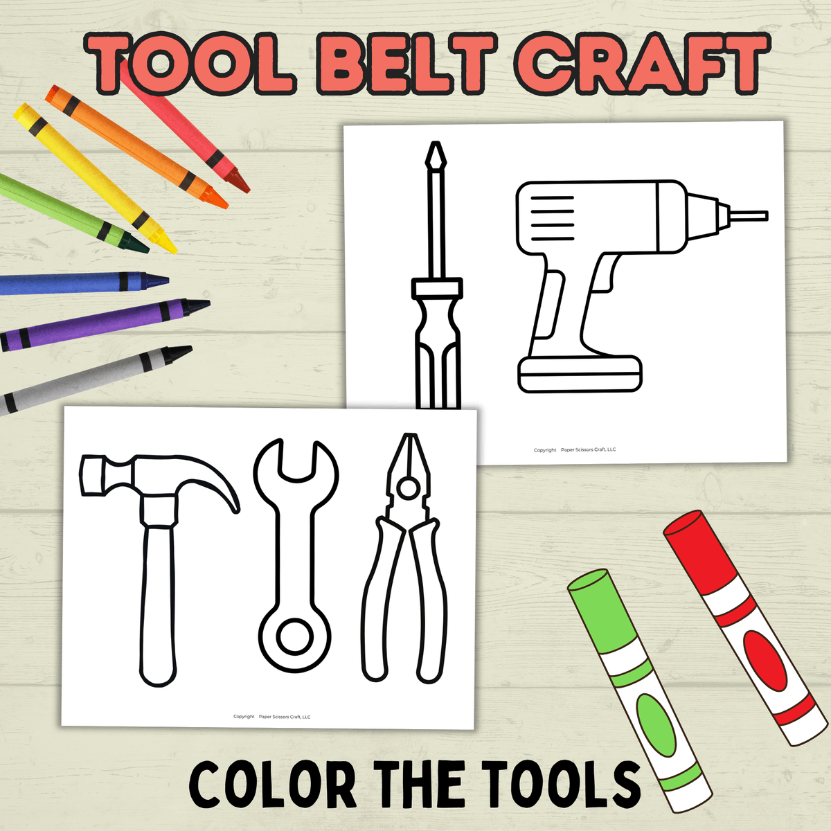 Labor Day Craft, Labor Day Activities, Tool belt Craft, Kids Craft, Holiday Crafts, Cut and Paste Craft, Paper Craft, Father's Day, Pocket