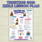 Trust in God Lesson, Bible Lesson, Job Story, Job Lesson, Noah Lesson, Noah and the Ark, Job Trivia, Sunday School Activity
