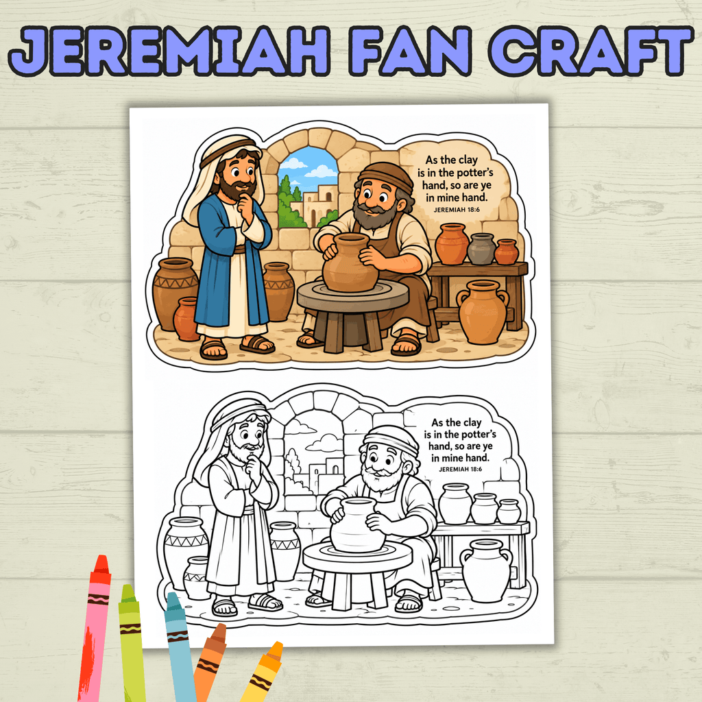 Jeremiah Craft, Sunday School Craft, Kids Craft, Bible Lesson, Old Testament, Homeschool, Fan Craft